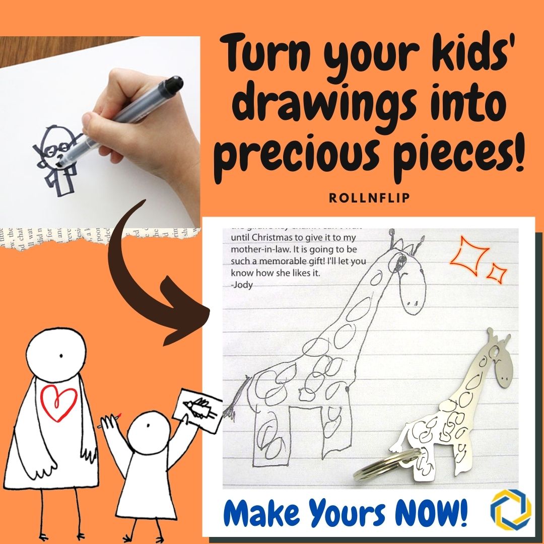 Turn Lovely Children’s Artwork into Drawing Keychain and Necklace