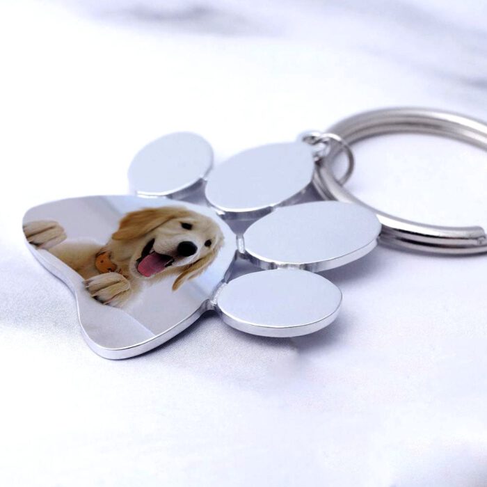 pet dog keychain (paw shape in color finish)